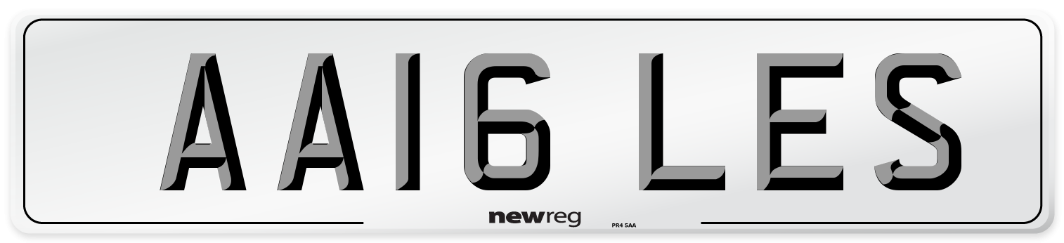 AA16 LES Number Plate from New Reg